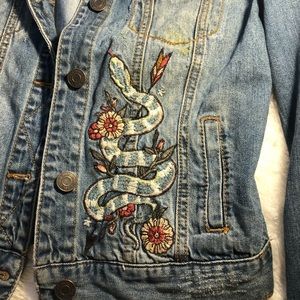 Embroidered jean jacket